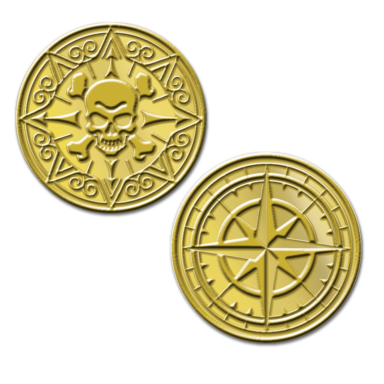 Plastic Pirate Coins, (Pack of 12)